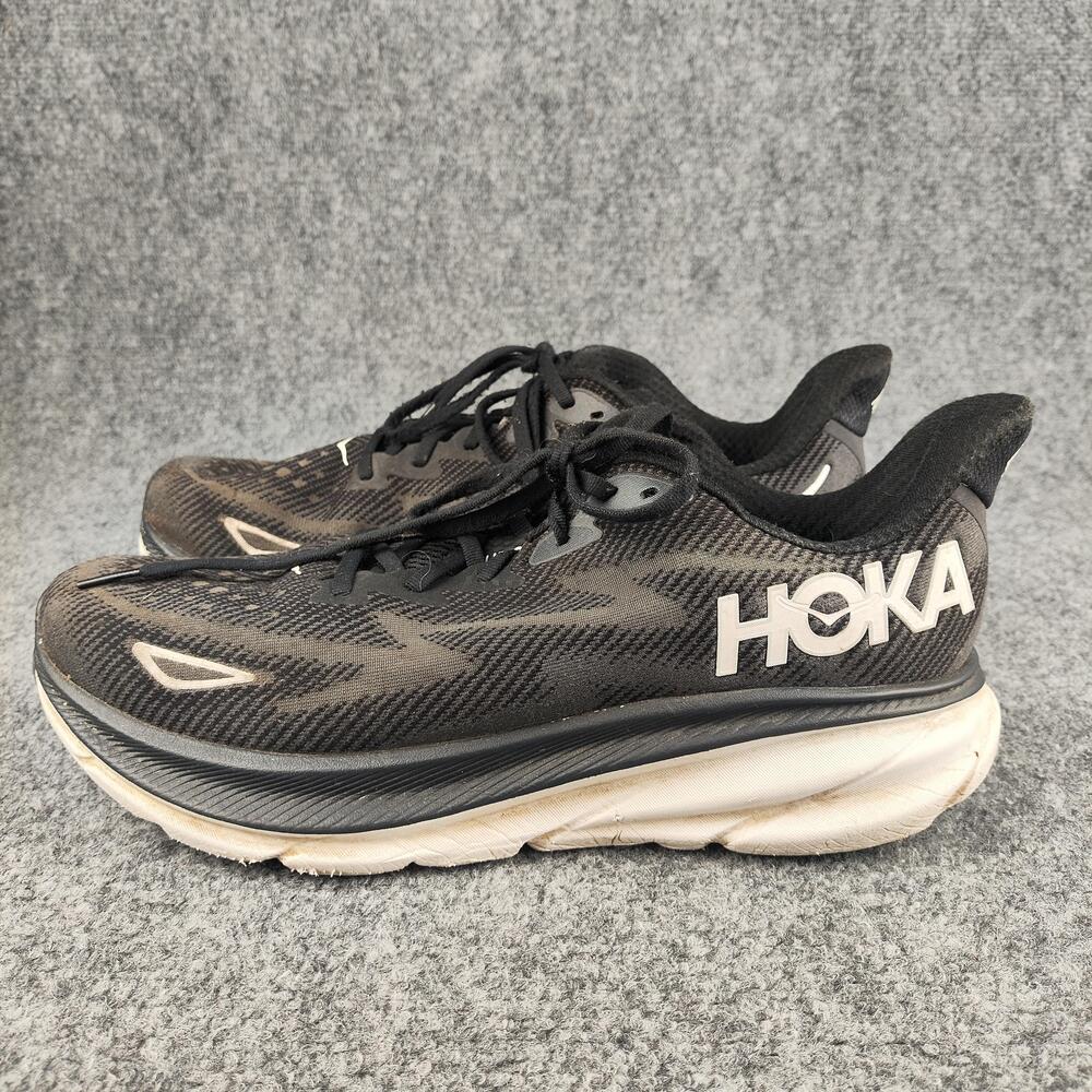 Hoka One One Clifton 8 Shoes Mens Size 12 Wide Black Running Sneakers Cushioned